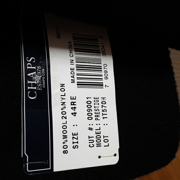 CHAPS NWT BLACK WOOL OVERCOAT  44R MENS - Picture 7 of 11